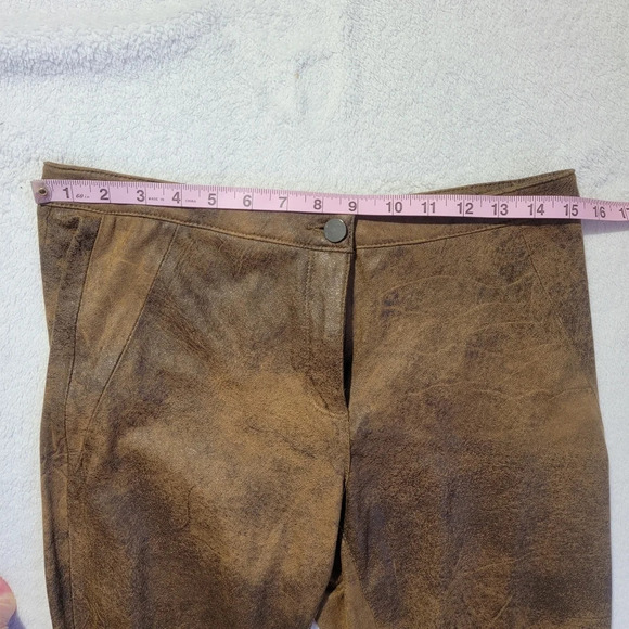 NWT Philosophy Faux Suede Camel Tan Tobacco Pants Size 6 - Picture 11 of 11